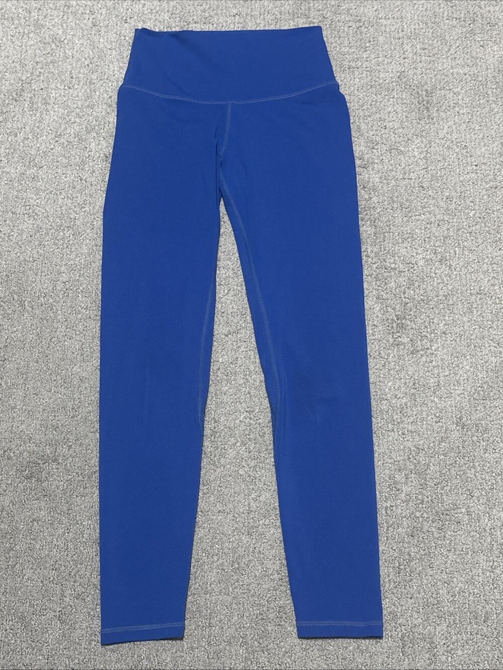 YUNOGA High Waist Seamless Royal Blue Yoga Leggings 26” Inseam Size Small